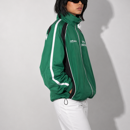 Women's Jacket Retro Athletic Track Green Performance