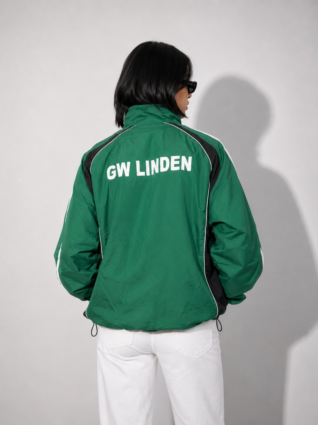 Women's Jacket Retro Athletic Track Green Performance