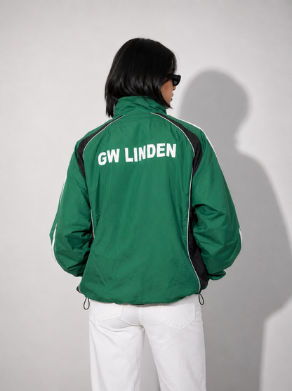 Women's Jacket Retro Athletic Track Green Performance