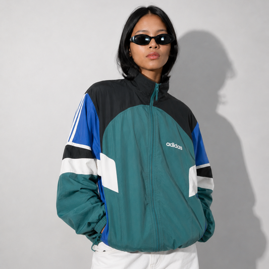 Women's Jacket Heritage Colorblock Jacket – 90s Zip-Up Windbreaker