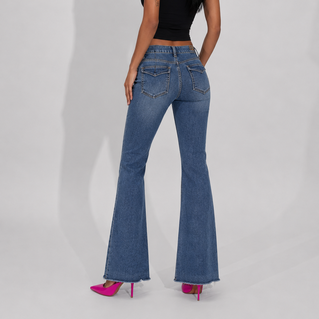 Women's Jeans – Light Blue Bootcut Stretch Denim