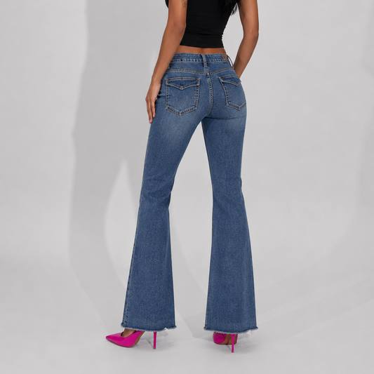 Women's Jeans – Light Blue Bootcut Stretch Denim