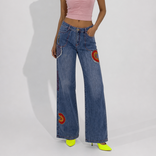 Women's Jeans – Bohemian Patchwork Baggy Jeans