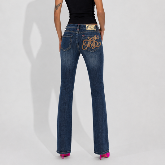 Women's Jeans – Slim Straight Dark Blue Denim