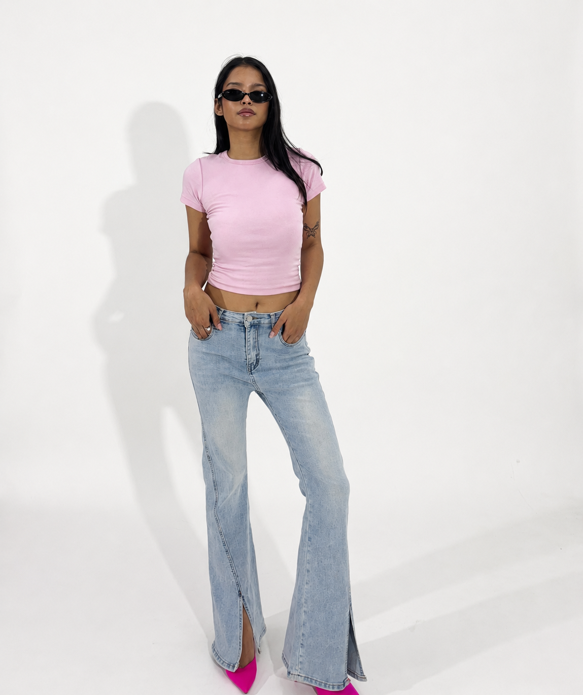 Front-Slit Flared Women's Jeans