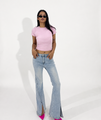 Front-Slit Flared Women's Jeans