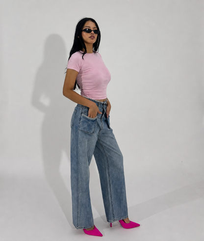 Paperbag Wide-Leg Women's Jeans