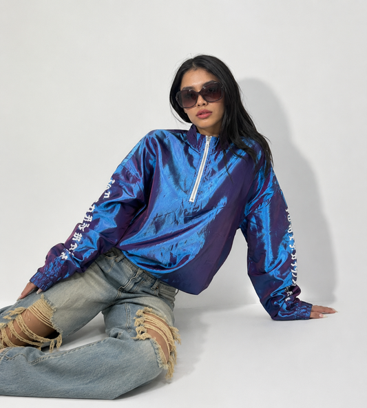 Women's Jacket Blue Windbreaker
