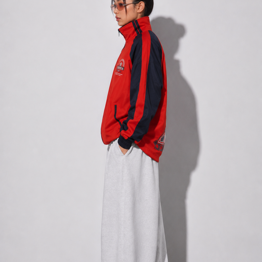 Women's Jacket -Vintage Red & Navy Colorblock 90s Track