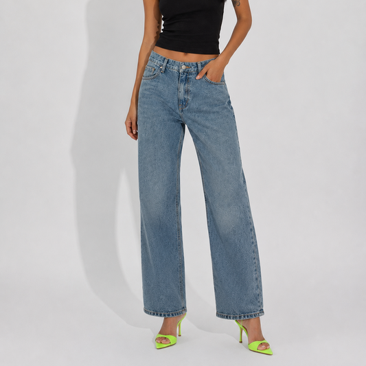Women's Jeans Light Wash Wide-Leg