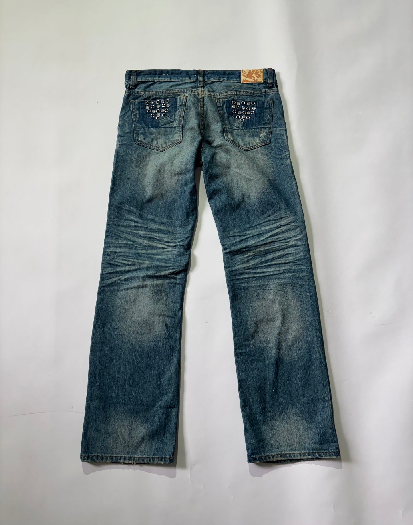 Women's Jeans Distressed Light Wash Straight Leg