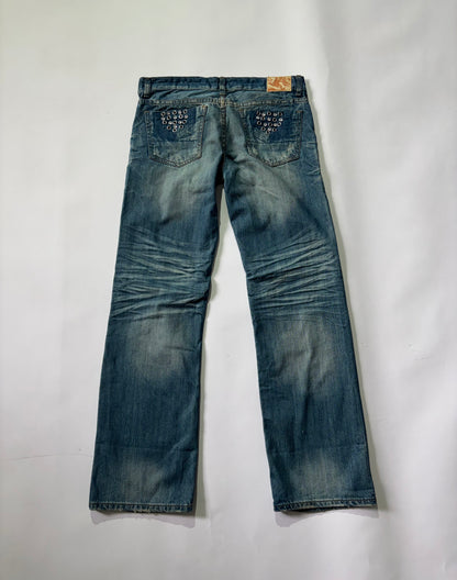 Women's Jeans Distressed Light Wash Straight Leg
