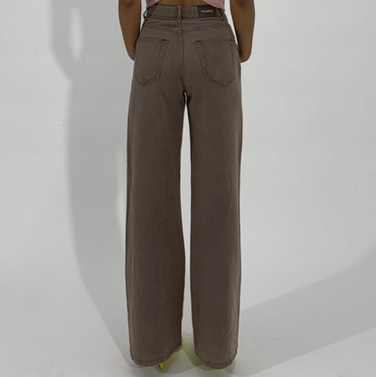 Women's Jeans Brown Wide-Leg