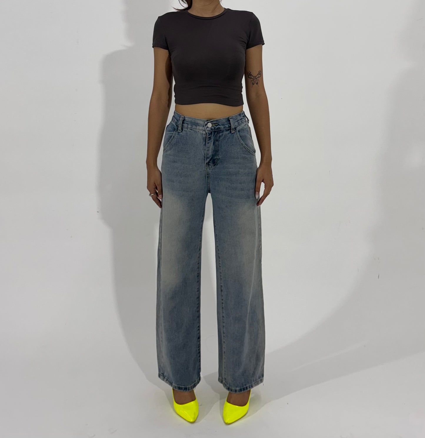 Women's Jeans Light Wash Wide-Leg