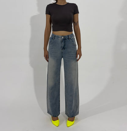 Women's Jeans Light Wash Wide-Leg