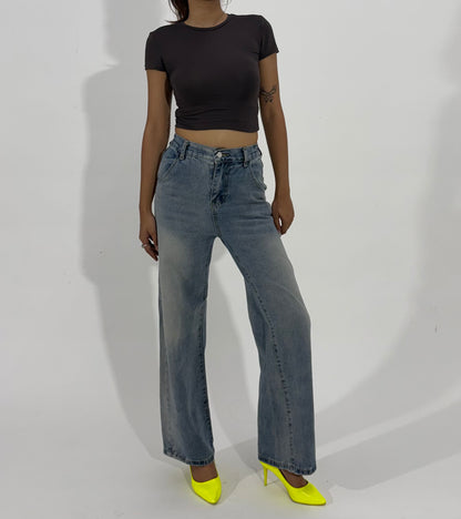 Women's Jeans Light Wash Wide-Leg