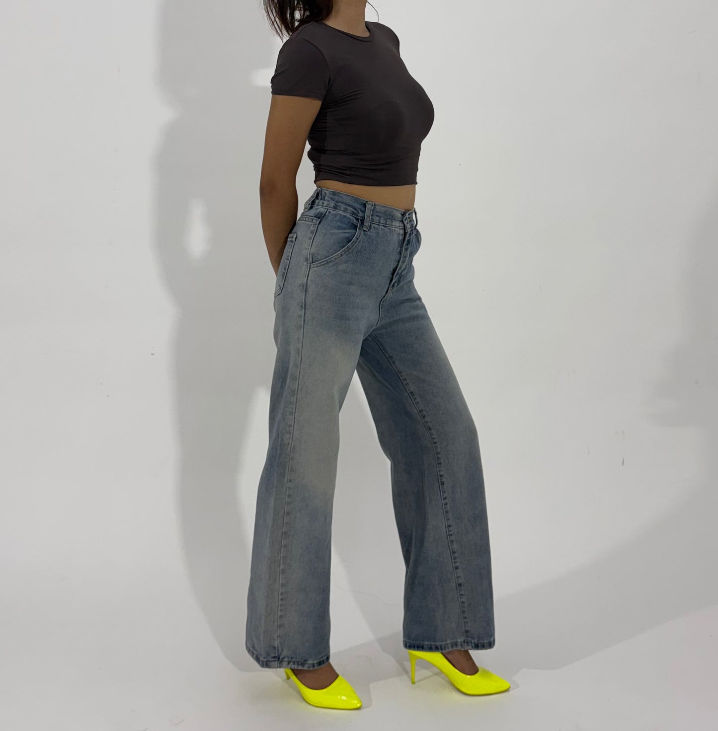 Women's Jeans Light Wash Wide-Leg