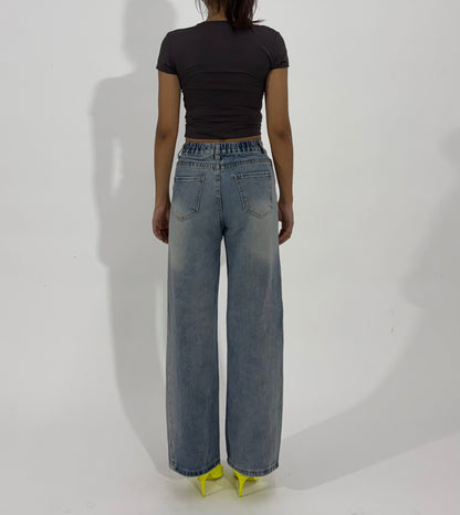 Women's Jeans Light Wash Wide-Leg