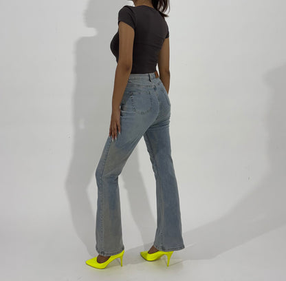 Women's Jeans Light Wash Straight-Leg Jeans