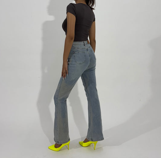 Women's Jeans Light Wash Straight-Leg Jeans