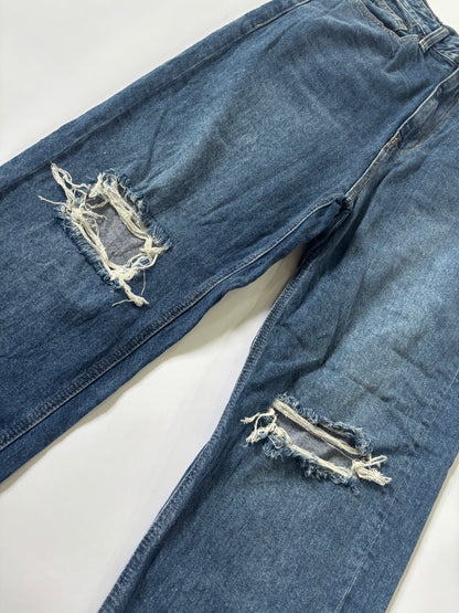 Women's Jeans Distressed Wide-Leg