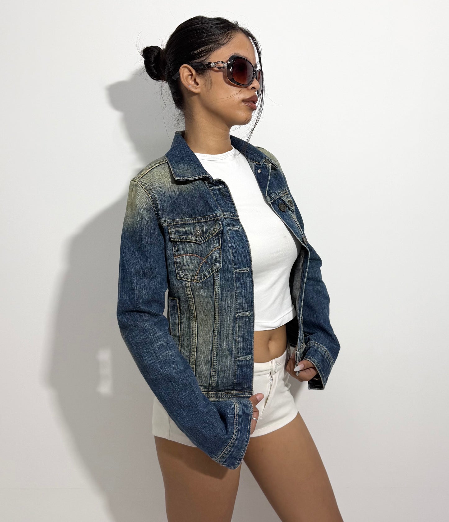 Women's Jacket Slim Fit Vintage Wash Denim