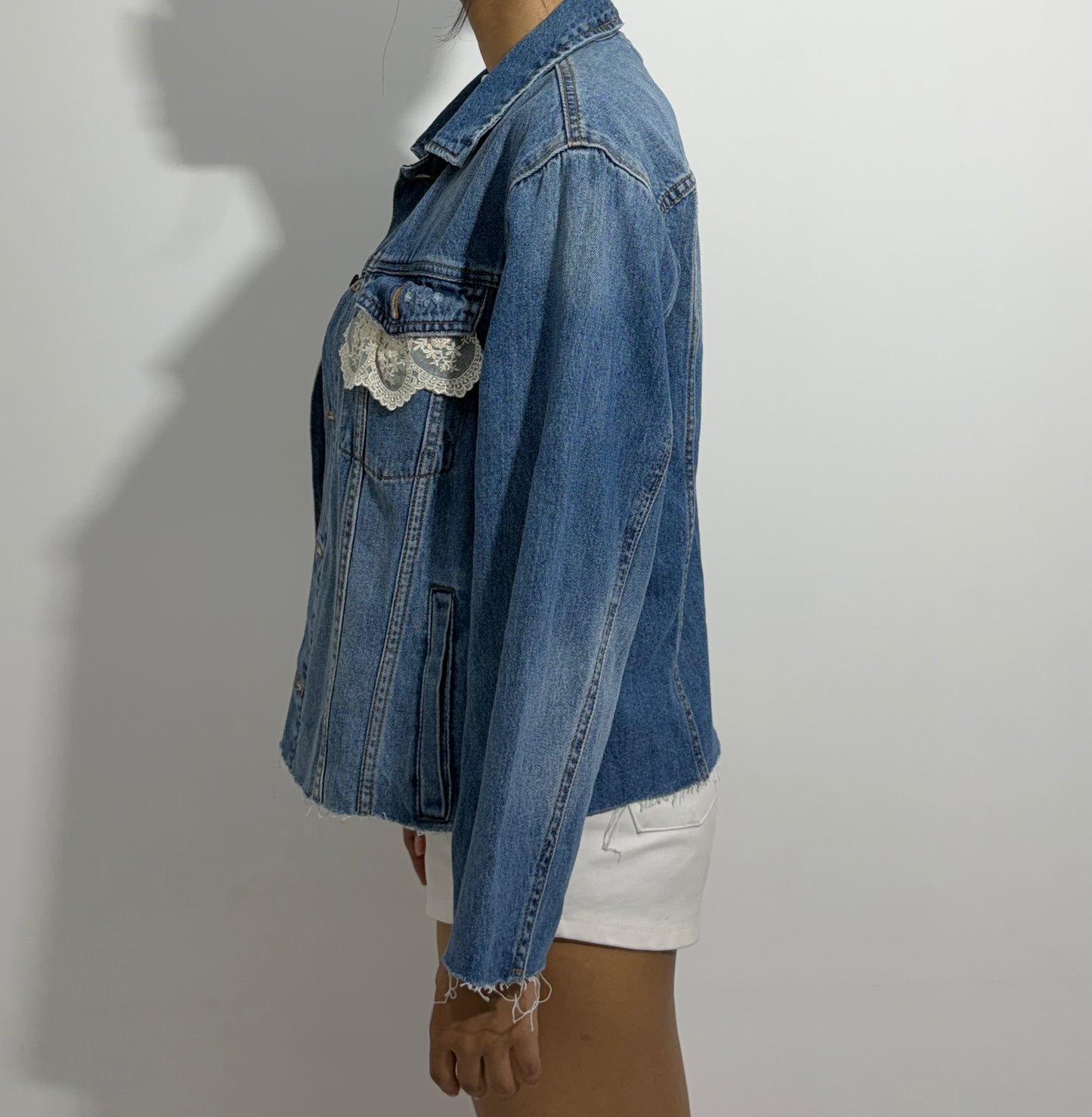 Women's Jacket lace classic blue denim