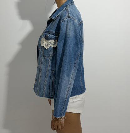 Women's Jacket lace classic blue denim