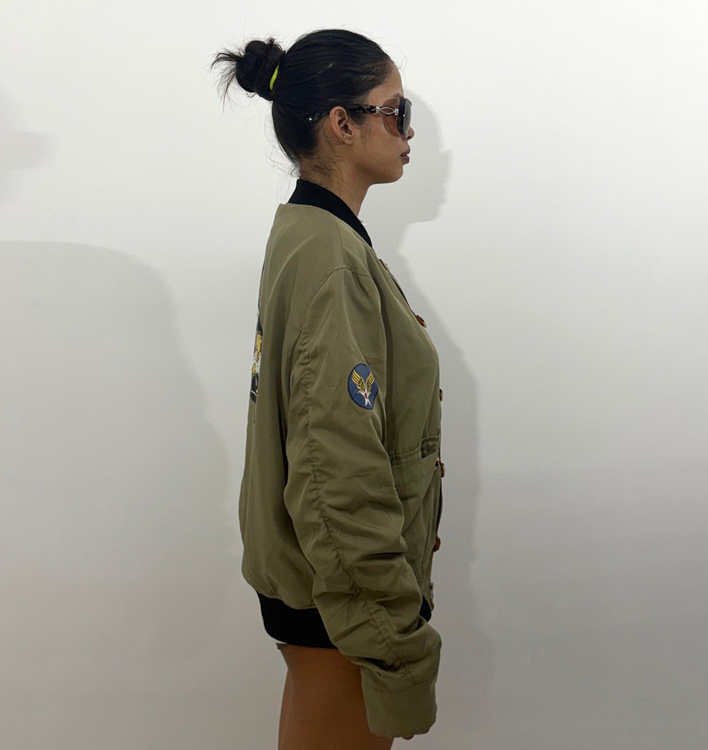 Women's Jacket Olive Green Utility Bomber