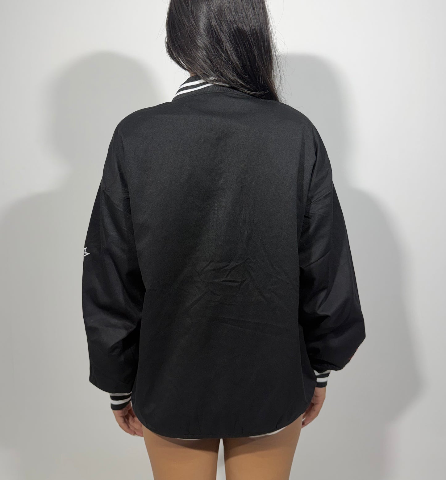 Women's Jacket Black Graphic Varsity