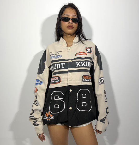 Women's Jacket Racing Graphic Snap-Button