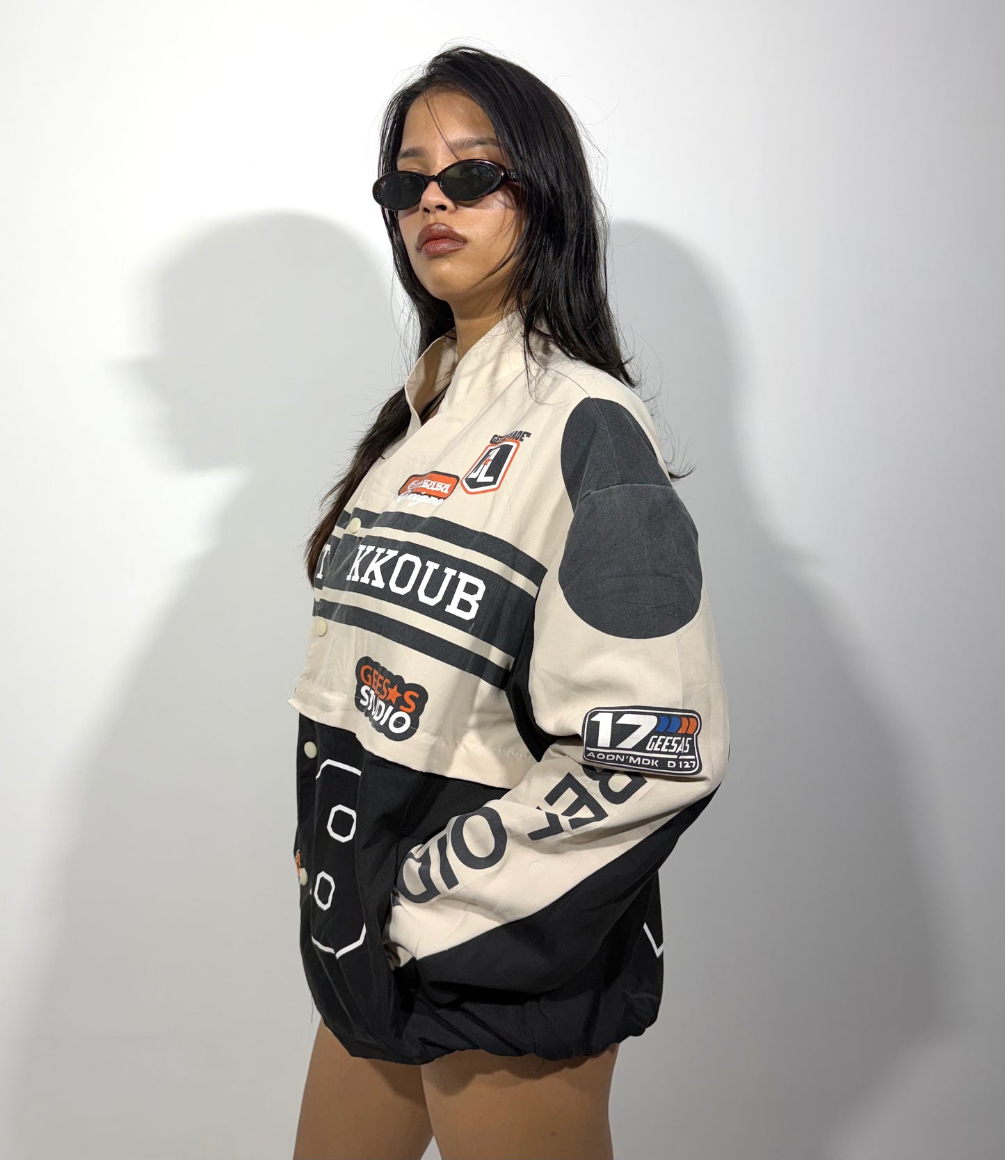 Women's Jacket Racing Graphic Snap-Button