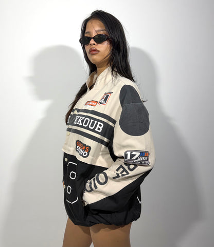 Women's Jacket Racing Graphic Snap-Button