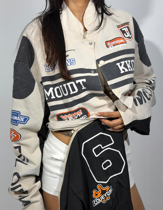 Women's Jacket Racing Graphic Snap-Button