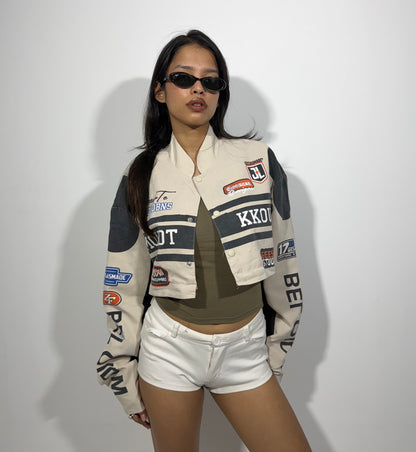 Women's Jacket Racing Graphic Snap-Button