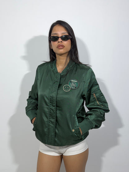 Women's Jacket Forest Green Bomber