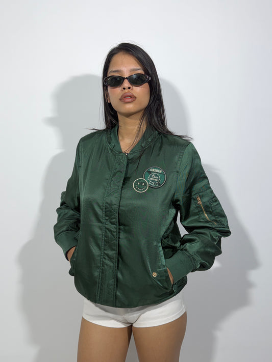 Women's Jacket Forest Green Bomber