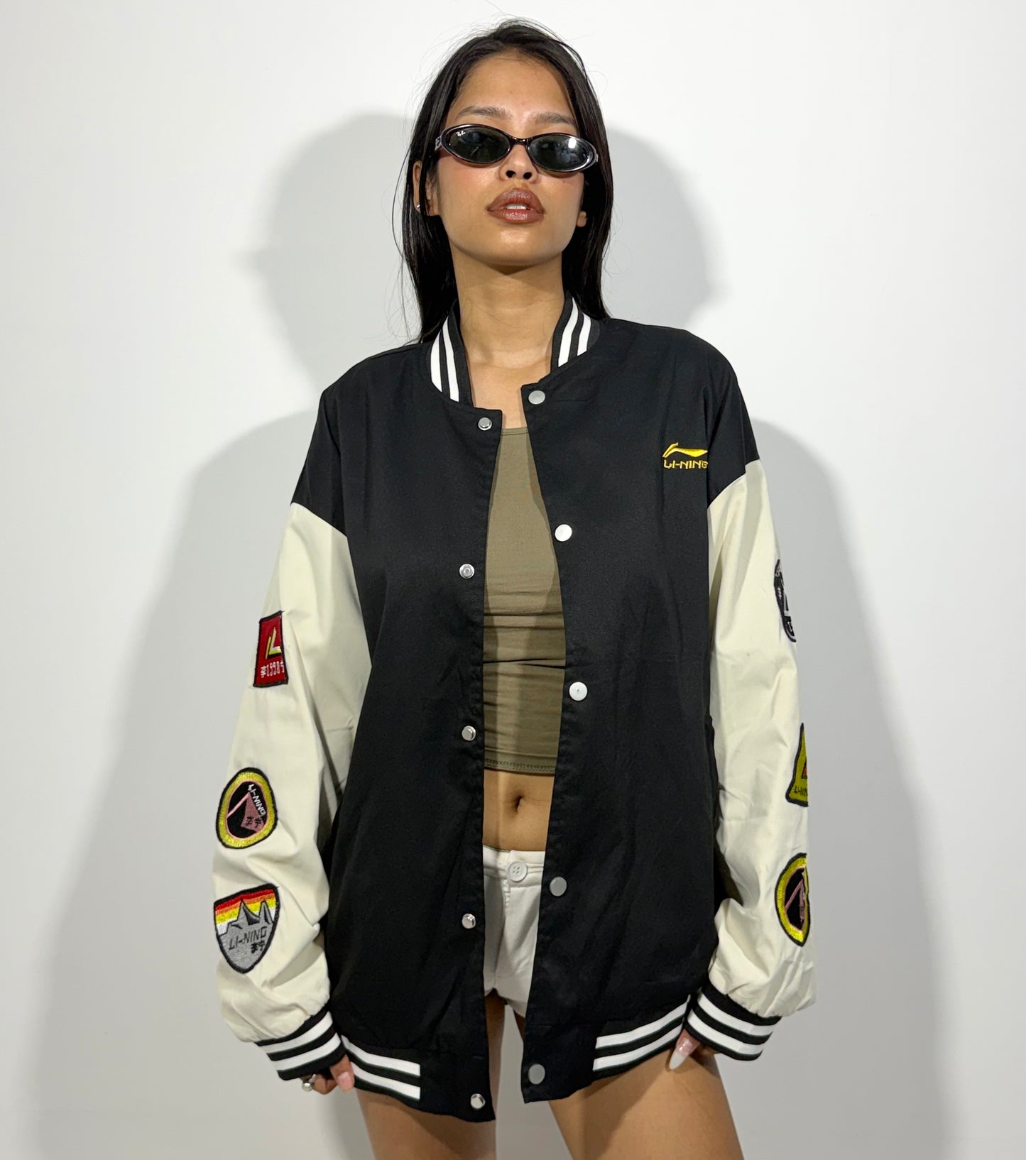 Women's Jacket Black &amp; White Varsity