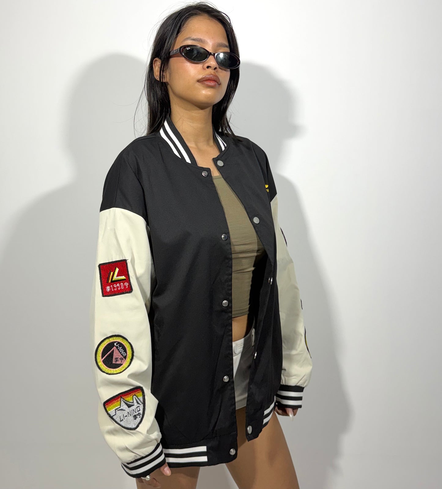 Women's Jacket Black &amp; White Varsity