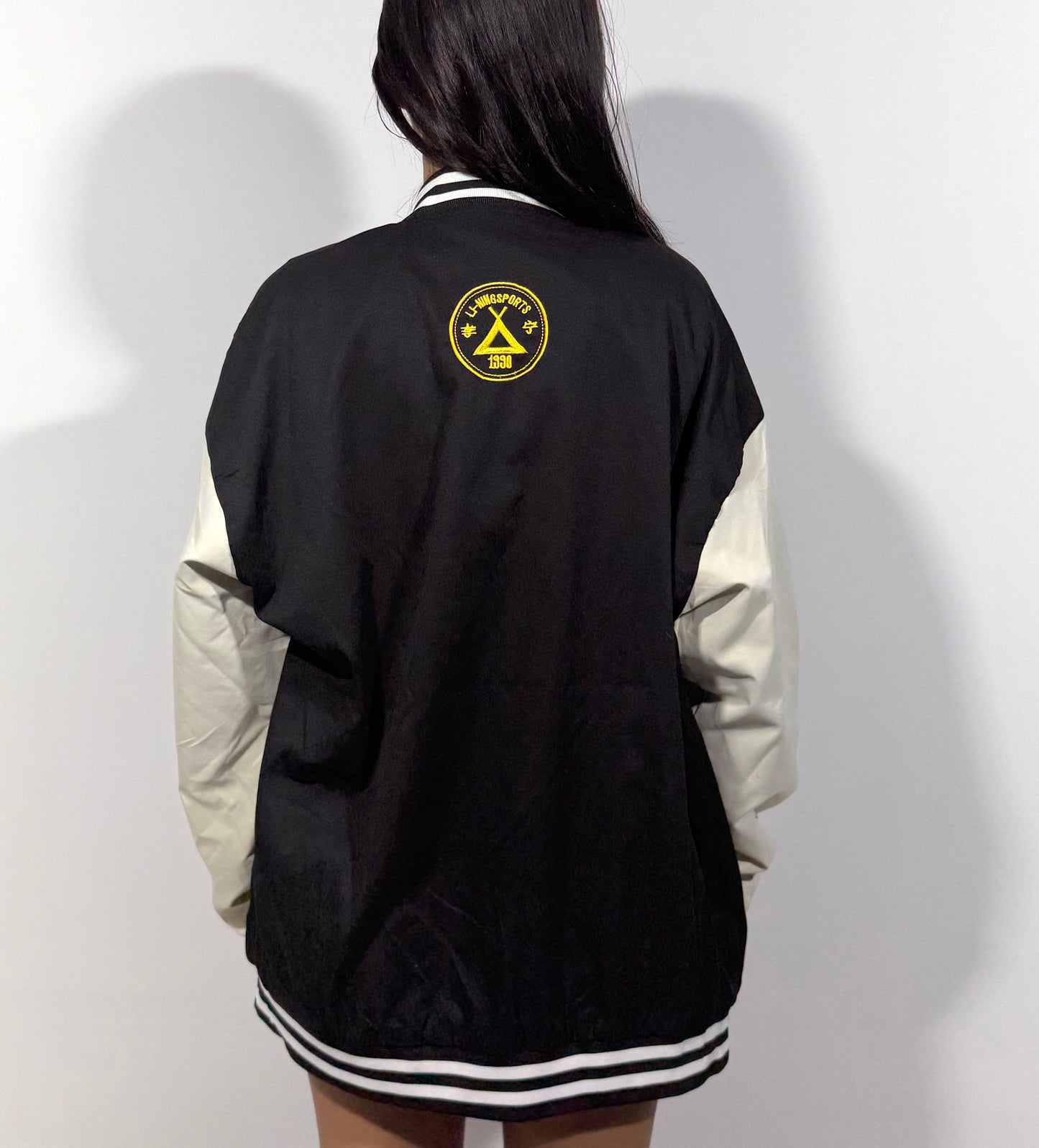 Women's Jacket Black &amp; White Varsity
