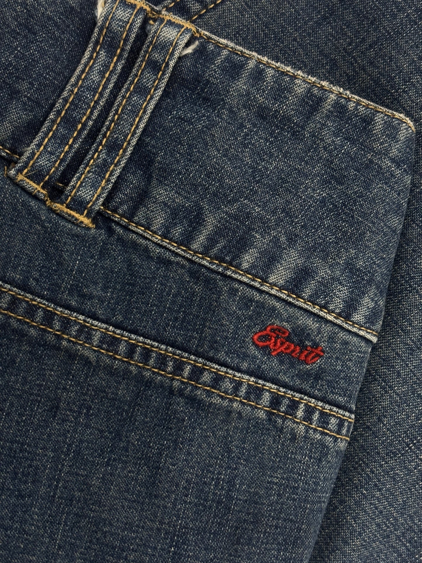 Women’s Dark Wash Flare Jeans with Floral Artwork