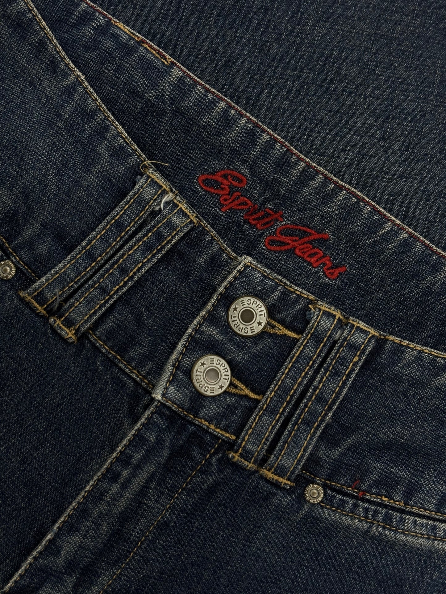 Women’s Dark Wash Flare Jeans with Floral Artwork