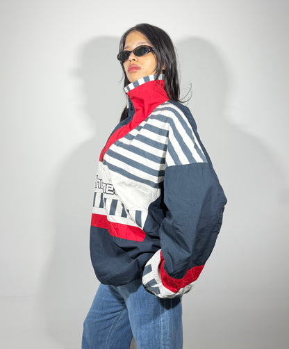 Women's Jacket - Vintage Colorblock Stripe Sweatshirt