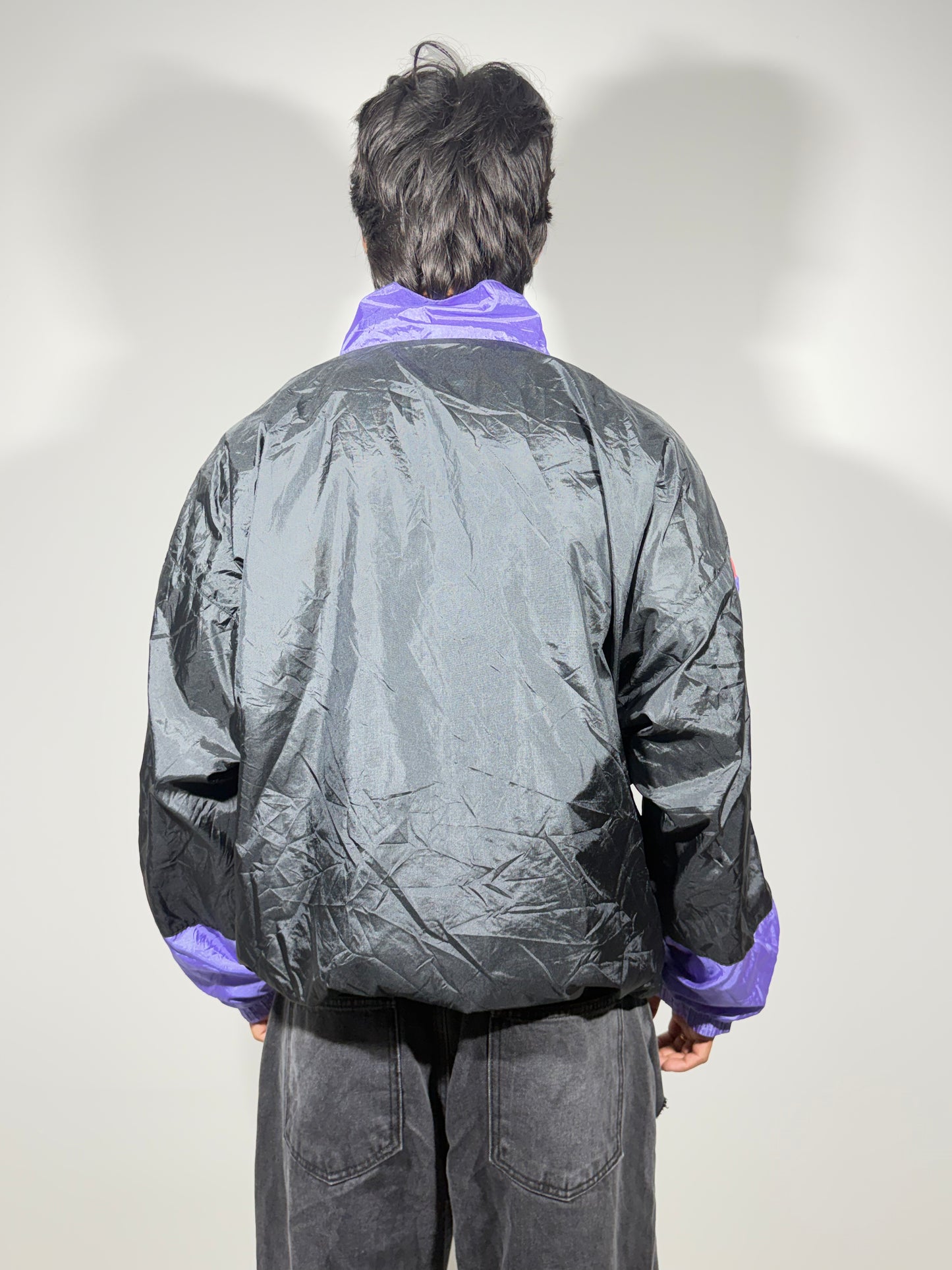Vintage Chevron Colorblock Windbreaker Men's Jacket