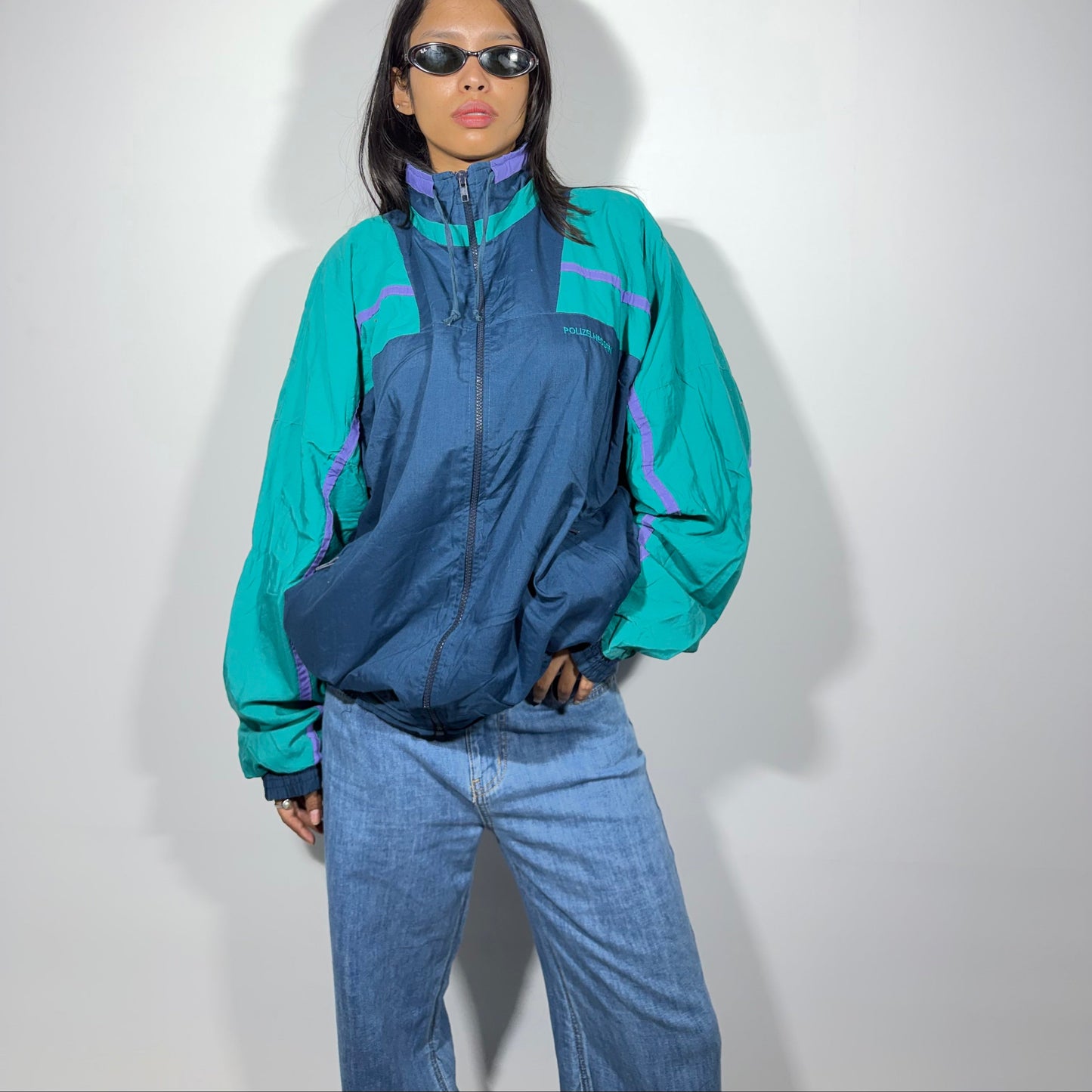 Women's Jacket Vintage Teal Windbreaker