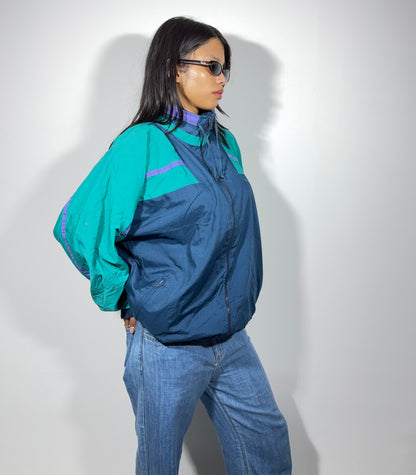 Women's Jacket Vintage Teal Windbreaker