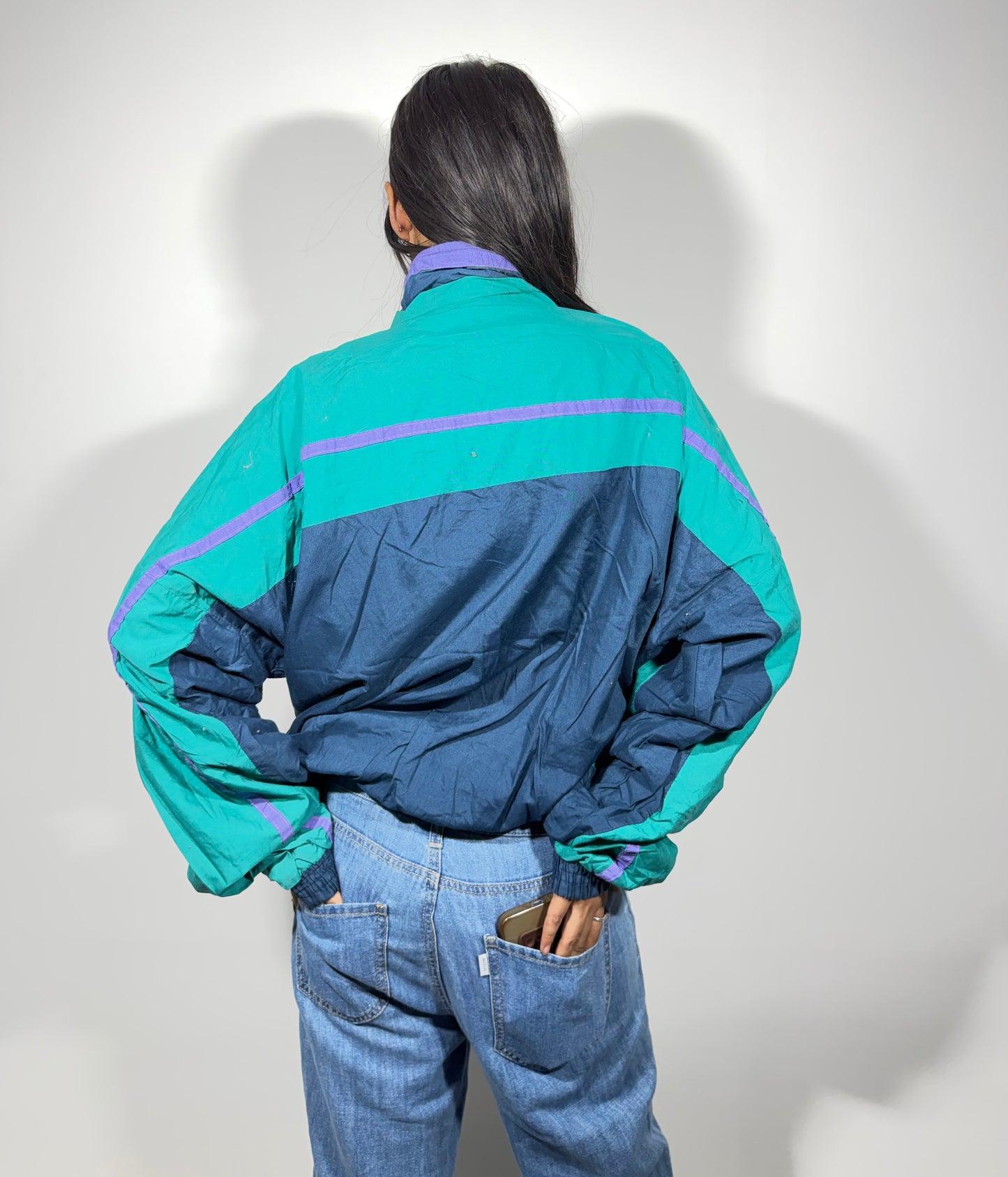 Women's Jacket Vintage Teal Windbreaker