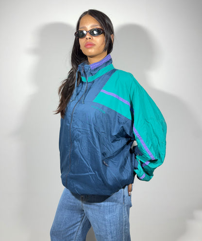 Women's Jacket Vintage Teal Windbreaker
