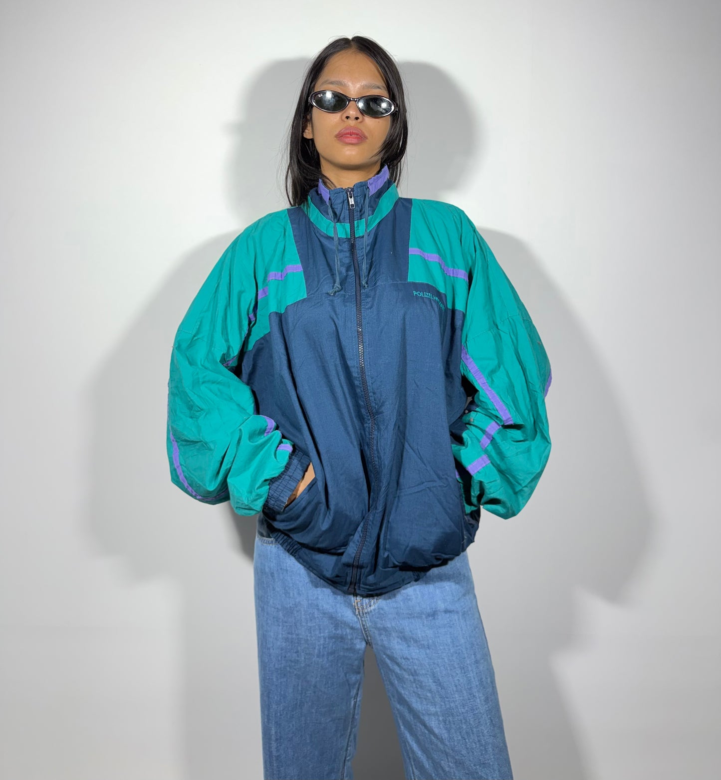Women's Jacket Vintage Teal Windbreaker