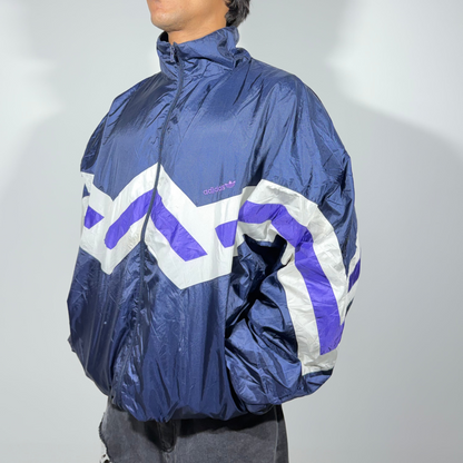 Retro Navy Panelled Windbreaker Men's Jacket